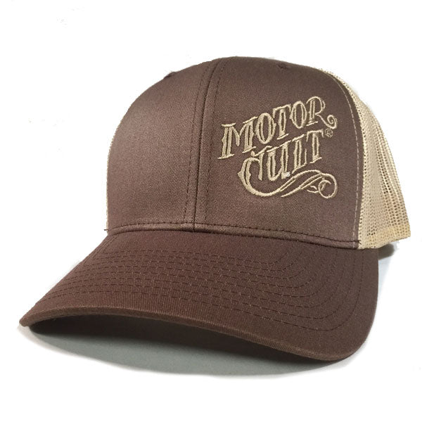 HIGH VOLTAGE - SNAPBACK TRUCKER HAT BROWN - MOTORCULT - MotorCult