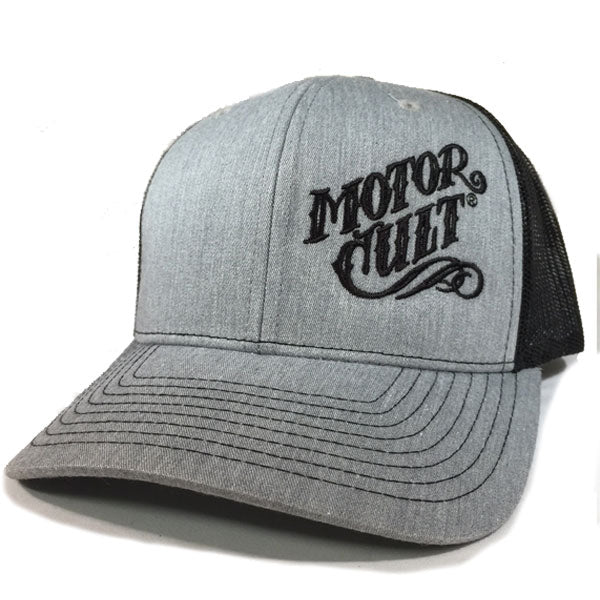 HIGH VOLTAGE - FLEX-FIT TRUCKER HAT HEATHER GREY - MOTORCULT - MotorCult