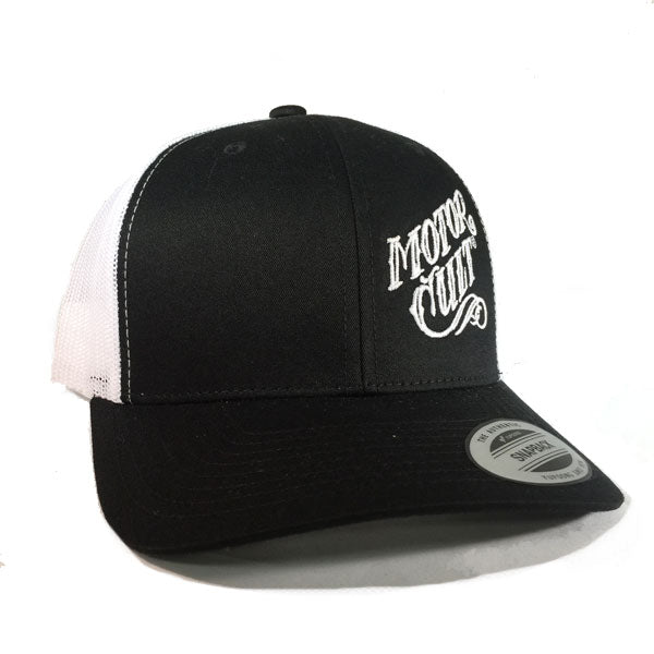 HIGH VOLTAGE - SNAPBACK TRUCKER HAT WHITE/BLACK - MOTORCULT - MotorCult