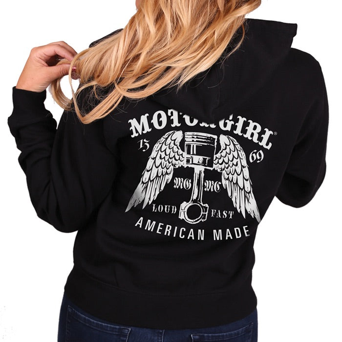 LOUD AND FAST - WOMENS ZIP HOODIE - MOTORGIRL - MotorCult