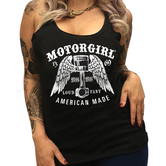 LOUD AND FAST - RACERBACK TANK TOP - MOTORGIRL - MotorCult